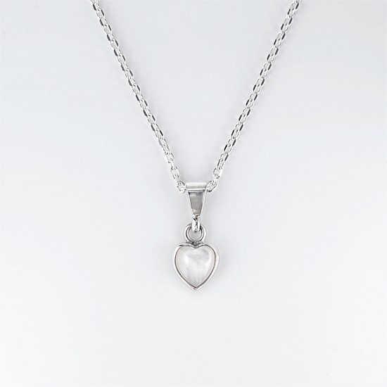 Mother of Pearl Shell Heart Charm Pendant