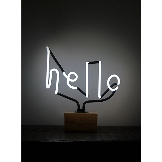 Somekind Neon 'Hello' Wood