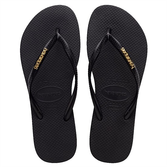 Slim Logo Metallic Flip Flops