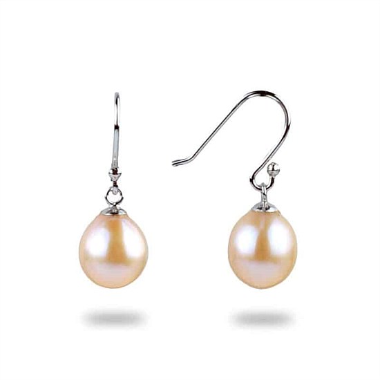 Sterling Silver Creamy Colour Baroque Freshwater Pearl Hook Earrings