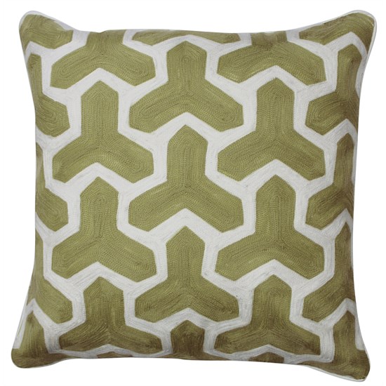 Crewel Cushion in Geometric Cushion