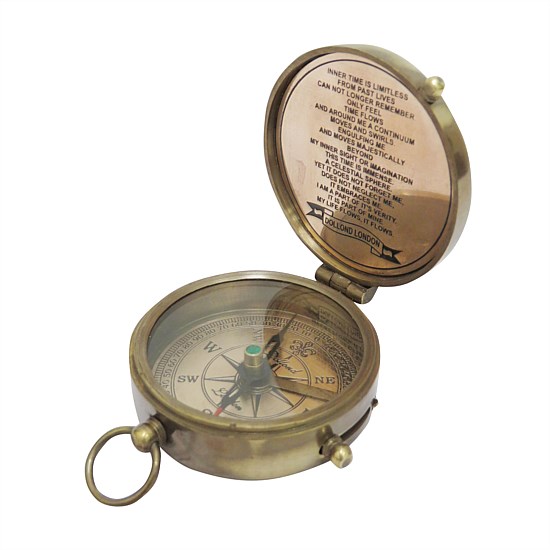Antique Brass Style Pocket Compass