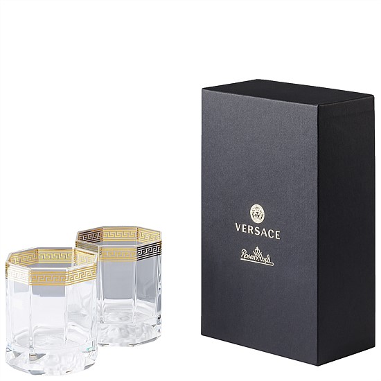 Versace Medusa Lumiere D'or Whisky Glasses Pair