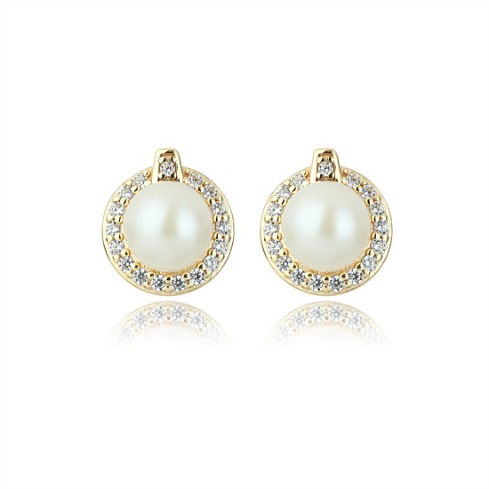 Oceans Tasman Freshwater Pearl Earrings - Gold