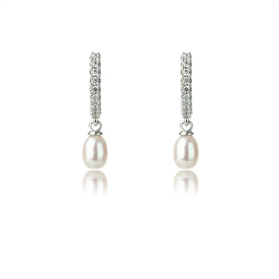 Oceans Bondi Freshwater Pearl Earrings - Silver