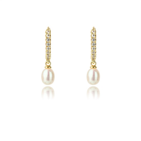 Oceans Bondi Freshwater Pearl Earrings - Gold