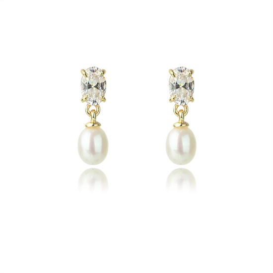 Oceans Whitsundays Freshwater Pearl Earrings - Gold