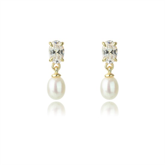 Oceans Whitsundays Freshwater Pearl Earrings - Gold