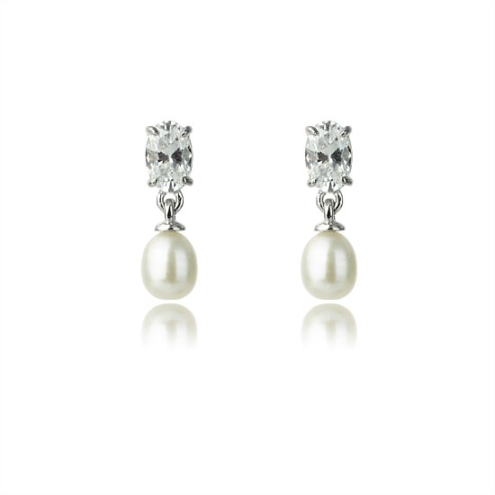 Oceans Whitsundays Freshwater Pearl Earrings - Silver
