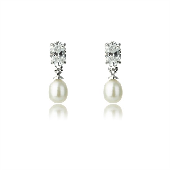 Oceans Whitsundays Freshwater Pearl Earrings - Silver