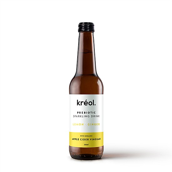 Kreol Lemon Ginger Honey Sparkling Prebiotic Drink with Apple