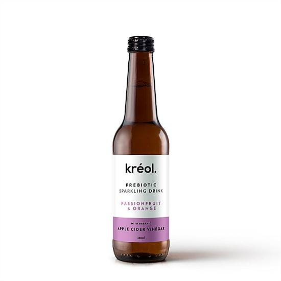 Passionfruit Orange Sparkling prebiotic drink with apple cider vinegar