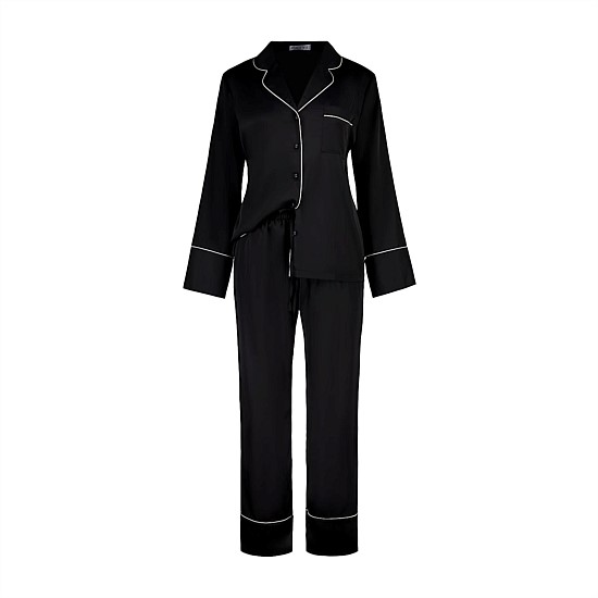 Adele Black Satin Set