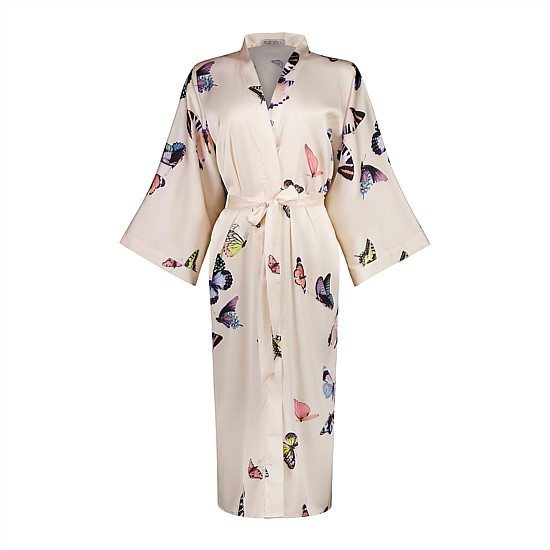 Nakita butterfly silky satin robe