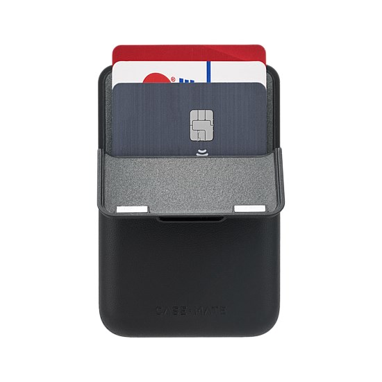 Magnetic Flip Wallet MagSafe Black Leather