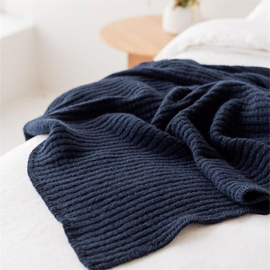 Ribbed Wool Throw Blanket Ribbed Wool Throw Blanket