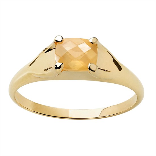 Mini Chequerboard Ring | 6x5mm Peach Moonstone Mini Chequerboard Ring | 6x5mm Peach Moonstone