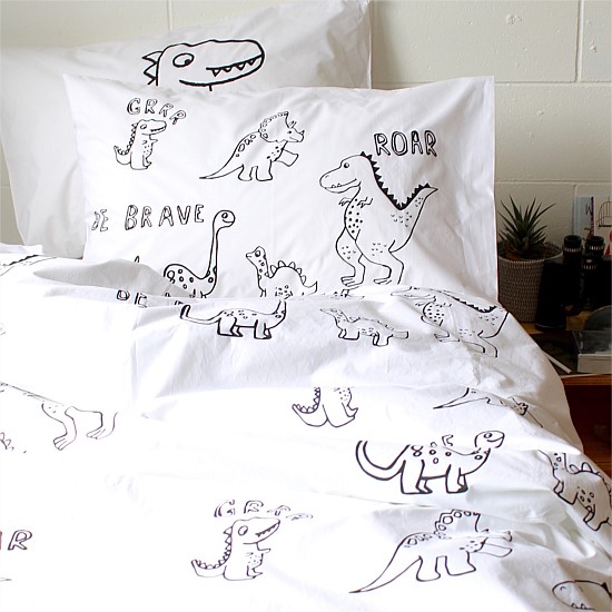 Be Brave Dino Duvet Cover