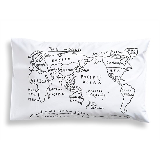 World Map Pillowcase