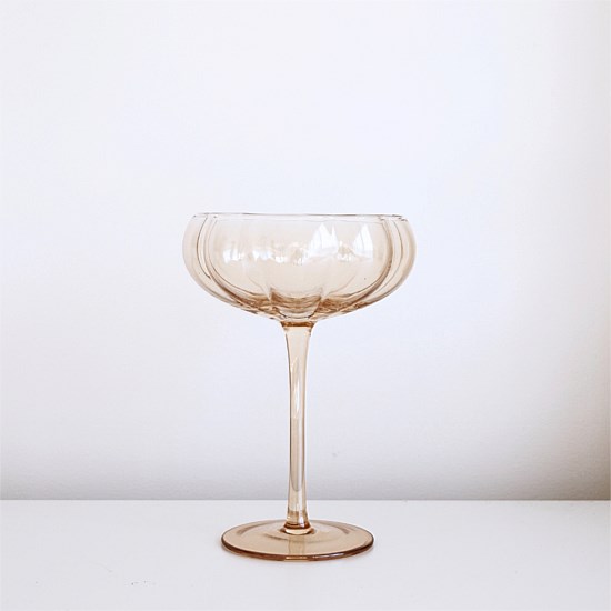 Petal Cocktail Glass- Light Amber- Set of 4