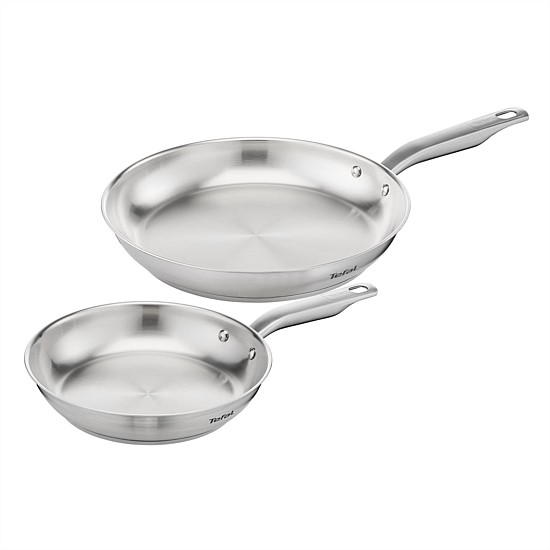 Virtuoso Induction Stainless Steel Uncoated Twin Frypan 24/28cm