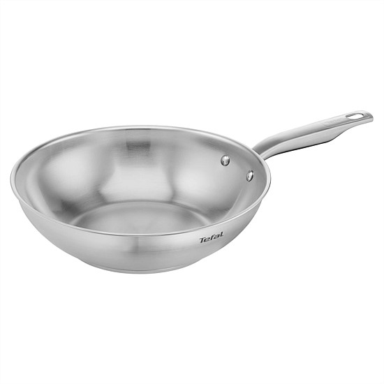 Virtuoso Induction Stainless Steel Uncoated Wok 28cm
