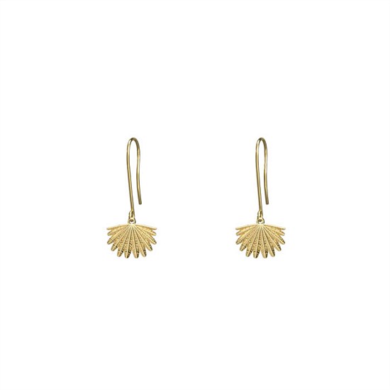 Mini Fan Tail Hook Earrings Gold Plate