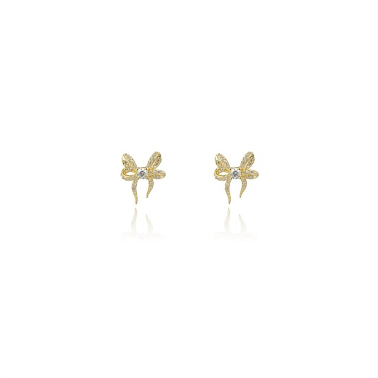 Sweetheart Bow Earrings - Gold