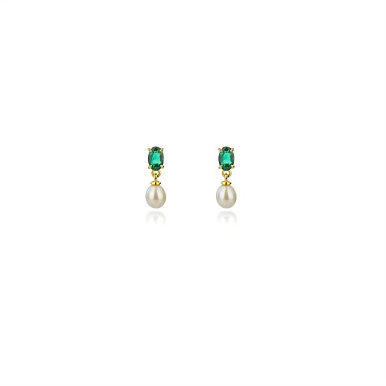 Whitsunday Earrings Emerald and Gold