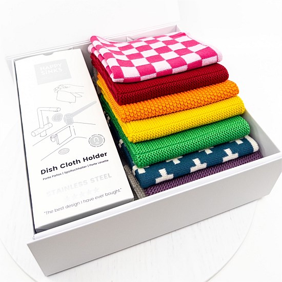 Happy Sinks Cloth Holder and Dishcloth 7pc pk