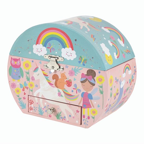 Rainbow Fairy Oval Jewellery Box