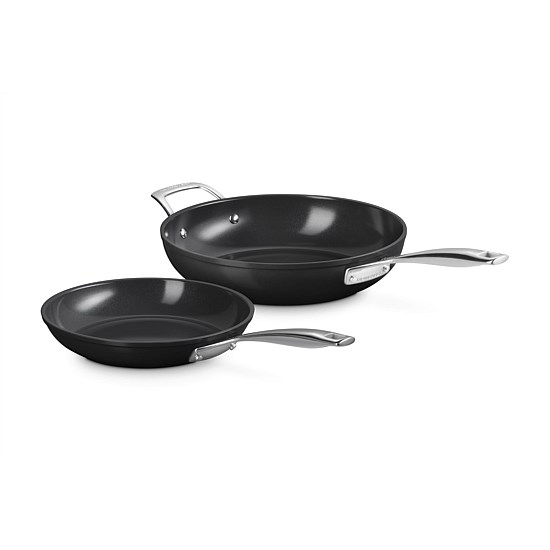 Essential Non Stick Ceramic Fry Pan Set 24cm Shallow/28cm Deep