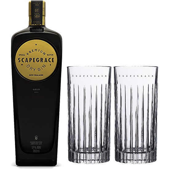 Gold 57% Gin 700ml & Glasses Set