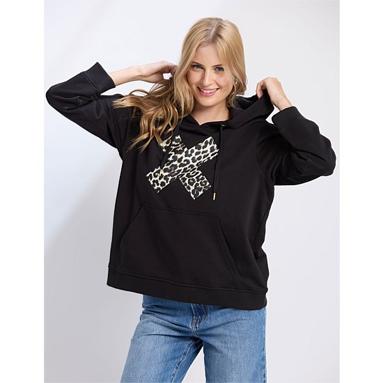 Hoodie Black Leopard Cross
