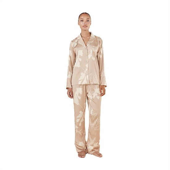 Elina Botanical Silky Satin PJ Set