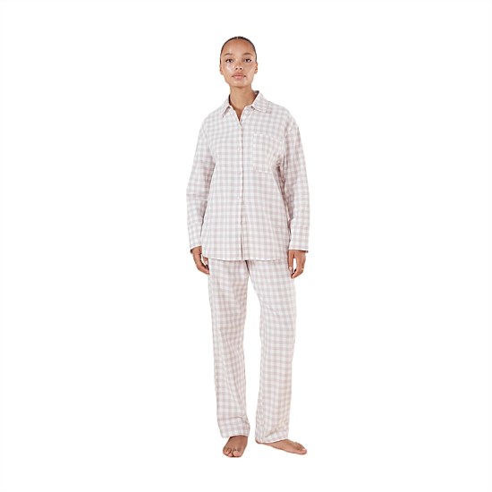 Lia Natural Gingham Cotton PJ Set