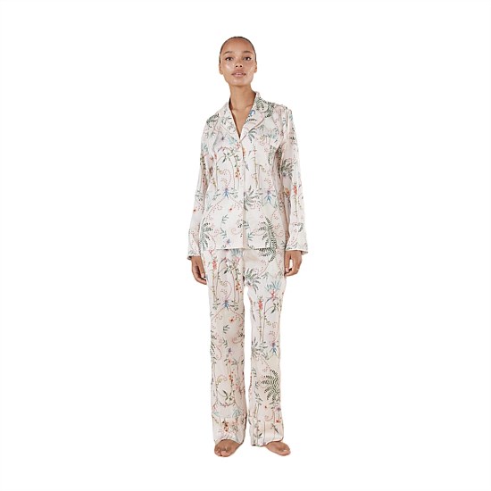 Maeve Botanical Print Satin PJ Set