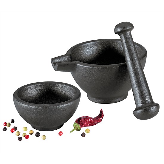 Mortar Set Cast Iron 3pce 10cm