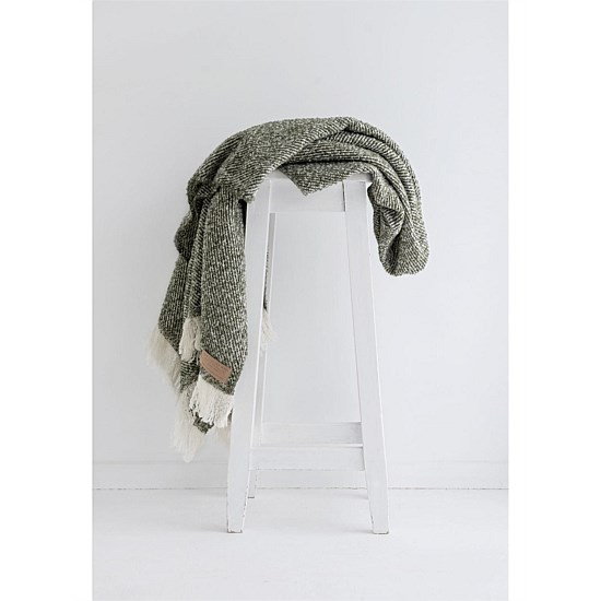Twill Wool Throws - Blue and Green shades