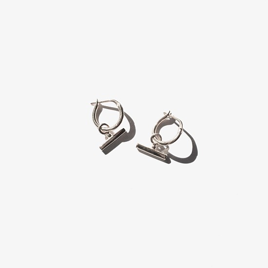 Chloe Sleeper Hoop Earrings, Silver