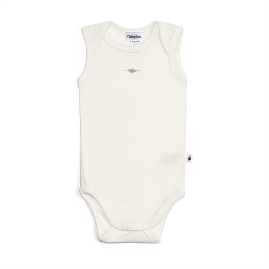 Merino Sleeveless Bodysuit Cream Rose