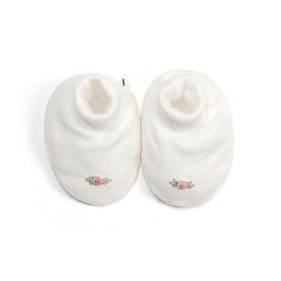 Merino Booties Cream Rose