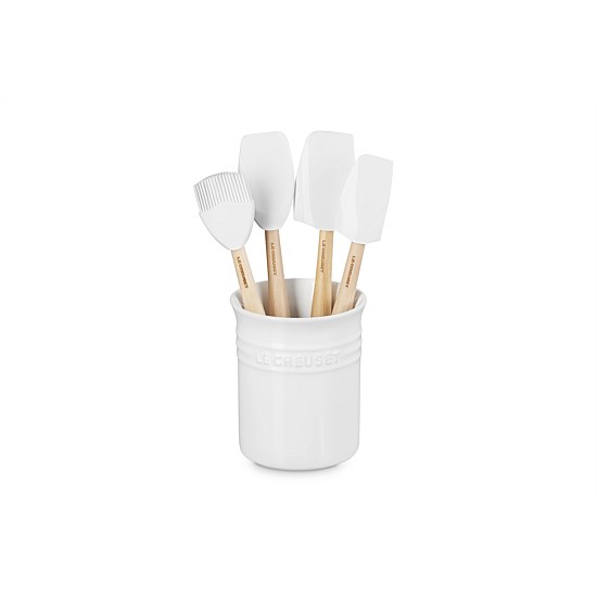 Set of 4 Craft Spatulas with Utensil Crock