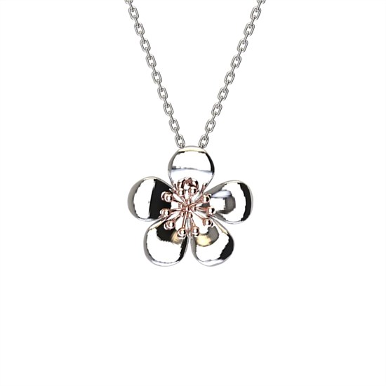 Manuka Flower Necklace w. Rose Gold Plated Center