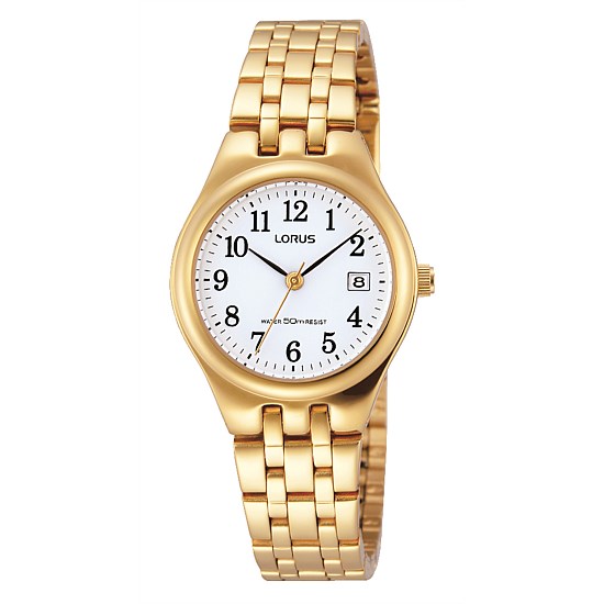 Ladies Gold Date Calendar Watch