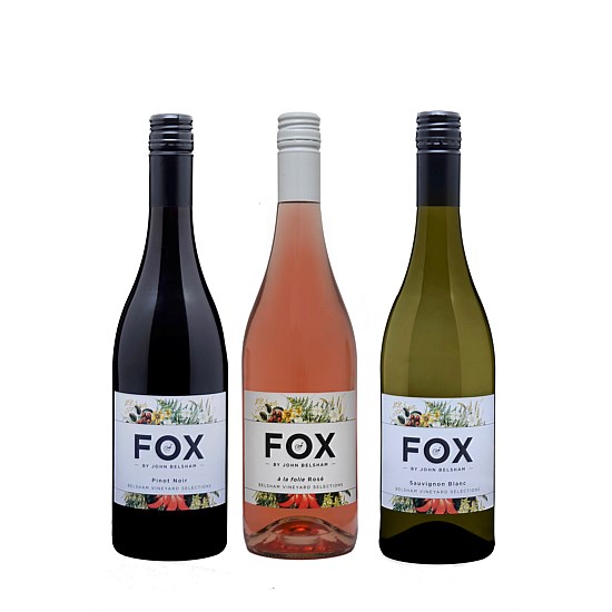 Fox in a Box - Fox Rosé, Pinot Noir and Sauvignon Blanc in a wood box