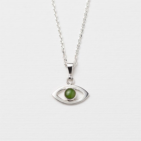 Pounamu Eye Candy Charm Pendant in Sterling Silver