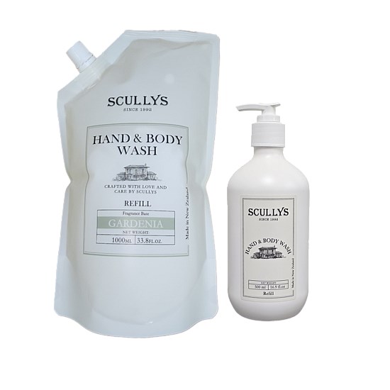 White Gardenia Hand & Body Wash Refill Pouch Set