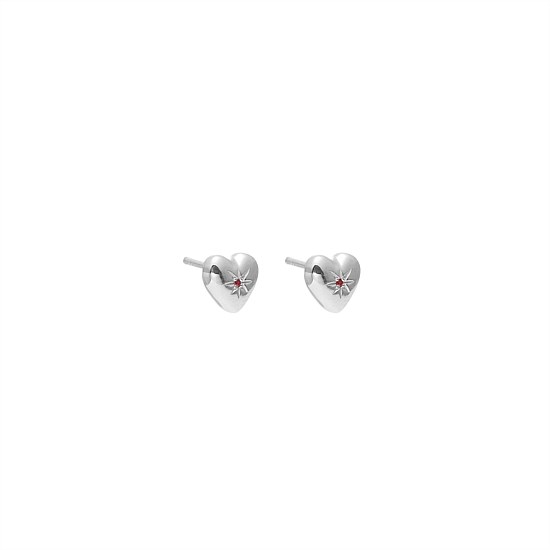 Petite Puffed Heart Studs