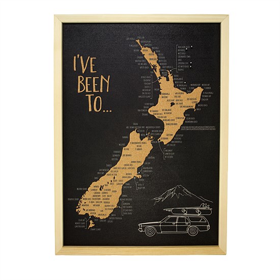 A2 Pin Cork Map - New Zealand